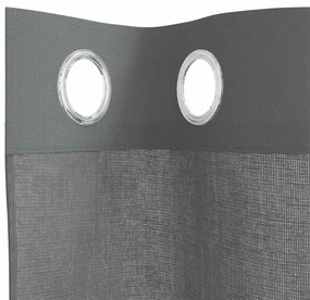 Cortinas de voile com ilhós 2 pcs cinzento-escuro 140x225 cm