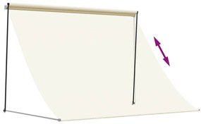 Toldo retrátil 200x150 cm tecido e aço cor creme