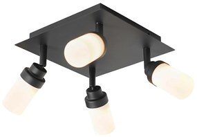 Projetor de banheiro moderno preto 4-luz IP44 - Japie Moderno