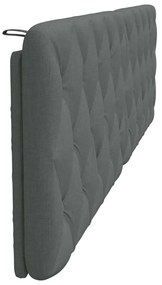 Almofadão de cabeceira 200 cm tecido cinzento-escuro