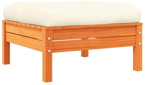 7pcs conj. sofás jardim c/ almofadões pinho maciço castanho mel