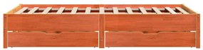 Cama sem colchão 150x200 cm madeira pinho maciça castanho-mel