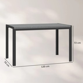 Mesa de Refeição para Jardim em Vime Sintético Mesa de Exterior com Es
