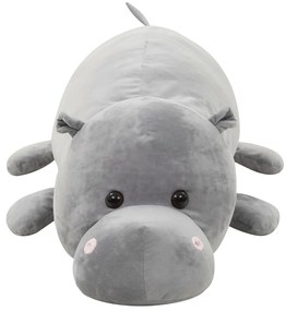 Hipopótamo de peluche cinzento