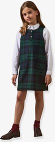 Vestido aos quadrados CYRILLUS verde