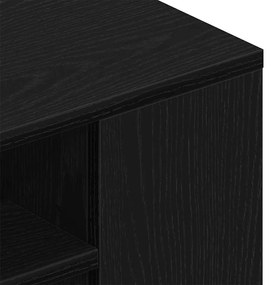 Gabinete de TV Montado na Parede vidaXL Preto Carvalho 100x30x26,5 cm