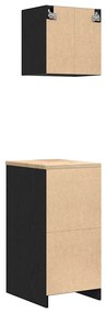 Armários de garagem 2 pcs derivados de madeira preto