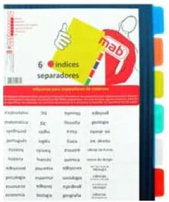 Separador A4 em Polipropileno – 6 Cores – Mab