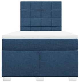 Cama com molas/colchão 120x200 cm tecido azul