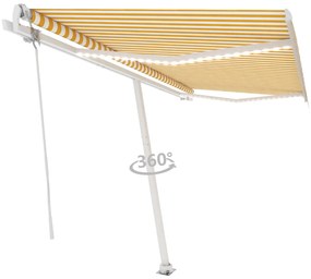 Toldo automático LED e sensor de vento 400x350cm amarelo/branco