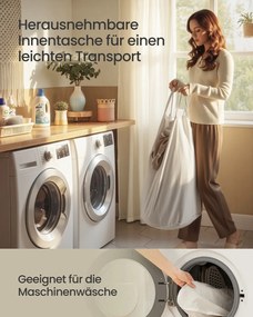 Cesto da roupa suja com tampa 90 L em bambu redondo, cor natural