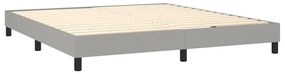 Cama box spring c/ colchão e LED 180x200 cm tecido cinza-claro