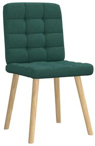 Cadeiras de jantar 2 pcs tecido verde-escuro