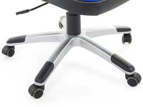 Cadeira de escritório em pele sintética preta e azul MASTER Beliani