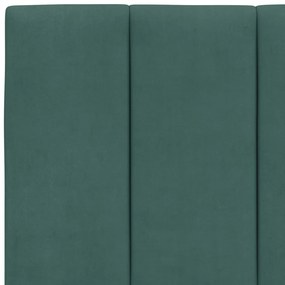 Estrutura de cama sem colchão 160x200 cm veludo verde-escuro
