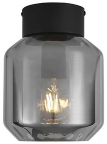 Plafon moderno preto com vidro fumado - Stiklo Moderno