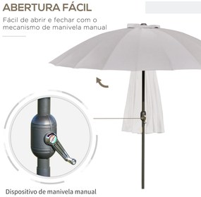 Chapéu de Sol de Jardim Ø2,5x2,4 m Chapéu de Sol de Terraço com Manive