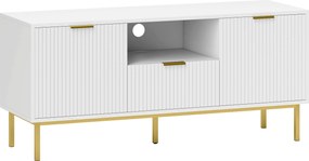 HOMCOM Móvel para TV, móvel para televisão de 101,6 cm com 2 portas de fecho suave, gaveta e compartimento aberto, 120x39x54cm, branco | Aosom Portugal