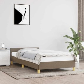 Estrutura de cama c/ cabeceira sem colchão tecido 80x200 cm