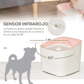 PawHut Dispensador de Água para Gatos 3L Fonte de Água Automática para