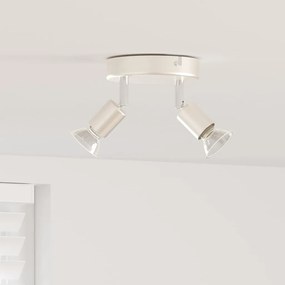 vidaXL Spotlight de Teto 2 Via Ajustável Níquel Escovado GU10