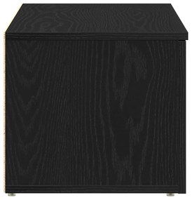 Armário para televisão vidaXL Preto Carvalho 80x34x30 cm Madeira engen