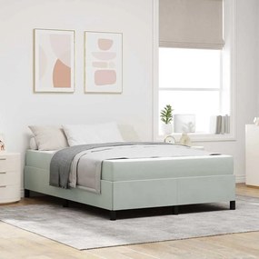 vidaXL Estrutura da Cama Branco e Cinza Claro 140 x 190 cm Veludo
