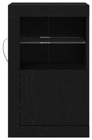 Sideboard vidaXL com Luzes LED Carvalho Preto 41x37x67 cm