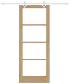 Porta Deslizante vidaXL com Conjunto de Hardware 83x211 cm Madeira Mac