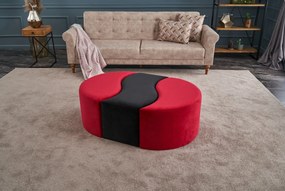 Pouffe Alya Puf – Preto e Vermelho – 120x40x80 cm