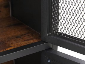 Armário com 4 portas castanho escuro e preto VINCE Beliani