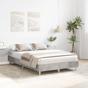 Estrutura de cama sem colchão 140x190 cm cinza cimento