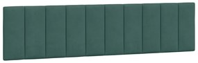Estrutura de cama c/ luzes LED 200x200 cm veludo verde-escuro