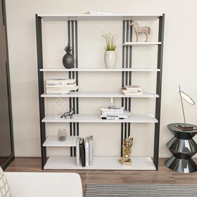 Estante Jenny – Branco/Preto – 120x160x29,6 cm
