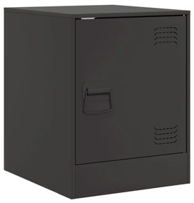 Mesas de cabeceira 2 pcs 34,5x39x44 cm aço preto