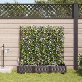 vidaXL Jardineiras com Sistema de Irrigação - 3 pcs Castanho.
