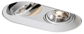 Foco embutido redondo branco GU10 70mm 2-luzes - Hubs Moderno