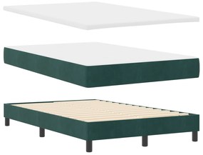 Cama Box com Colchão vidaXL Verde Escuro Pequeno Duplo Veludo