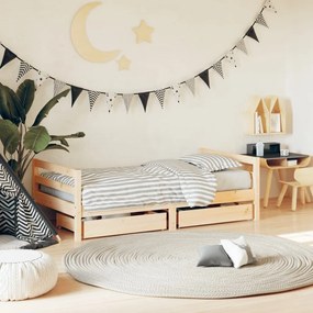 vidaXL Estrutura de cama infantil c/ gavetas 80x160 cm pinho maciço