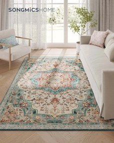 Tapete vintage 160 x 230 cm felpudo azul-marinho