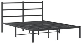 Estrutura de cama com cabeceira 140x200 cm metal preto