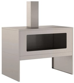 Fogueira com Chaminé 80x50x96 cm Aço Envelhecido