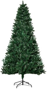 HOMCOM Árvore de Natal Artificial 210cm Ignífuga com 1064 Ramas com 2 Tipos de Pontas de PVC e Base de Aço Decoração de Natal | Aosom Portugal