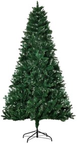 HOMCOM Árvore de Natal Artificial 210cm Ignífuga com 1064 Ramas com 2 Tipos de Pontas de PVC e Base de Aço Decoração de Natal | Aosom Portugal