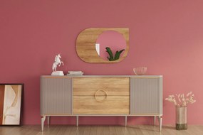 Espelho "Pubble" - 60 x 90 x 2,2 cm - Carvalho Safira - Design Moderno