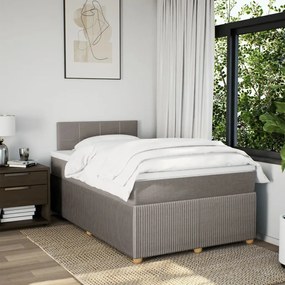 Cama boxspring c/ colchão 120x190cm tecido castanho-acinzentado