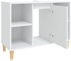 Armário de lavatório 80x33x60 cm derivados de madeira branco