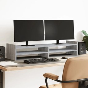 vidaXL Suporte monitor 100x27x20 cm derivados madeira cinzento sonoma