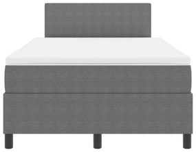 Cama Box Spring com Colchão Cinza 120x200 cm Tecido de Veludo Cotelê