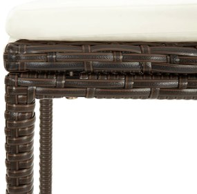 3 pcs conjunto de bar p/ jardim acácia maciça/vime PE castanho